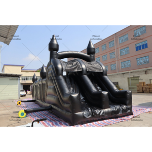 Pista de Obstáculos Inflable Negra Grande Comercial para Eventos de Equipo, Alquiler para Fiestas y Parques de Diversiones - Product Image 3