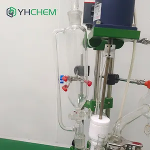 उच्च तापमान प्रयोगशाला में हलचल किया गया रासायनिक जैकेट वाला ग्लास रिएक्टर