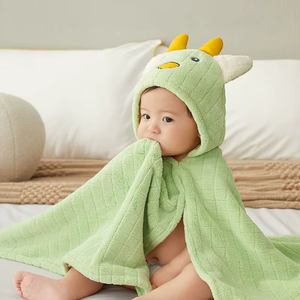 Toalla de Baño con Capucha para Bebé de Microfibra Suave de Alta Calidad, Marca Original, con Logotipo Personalizado, Diseño de Dibujos Animados, Súper Absorbente y Transpirable - Product Image 1