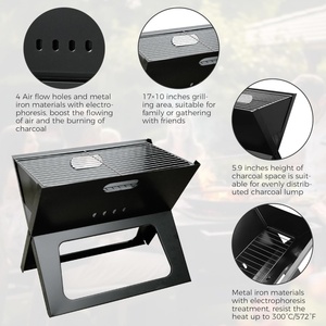 Hot Selling Foldable Portable Charcoal Grill Lightweight Simple Grill for Outdoor Cooking Camping Hiking Picnics Garden Travel - Product Image 3