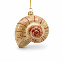 Ornement de Noël en verre écologique style vintage, peint à la main, en forme de coquille de Nautilus côtier, pour la décoration de maison de plage et de vacances