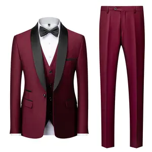 Uomo Skinny 3 pezzi Set formale Slim Fit smoking Prom Suit/uomo sposo blazer da sposa abito di alta qualità giacca cappotto pantaloni gilet