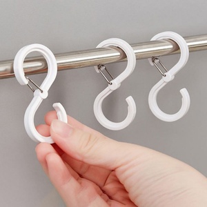 Adhesive Rustproof S-Shaped Steel Plastic <b>Hook</b> with Buckle Windproof Portable S <b>Hooks</b> <b>for</b> <b>Hanging</b> Clothes Towels <b>for</b> Kitchen Use - Product Image 1