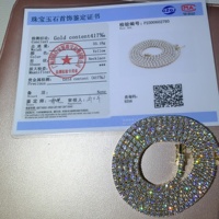 3MM personnalisé 10K or véritable VVS Moissanite diamant de laboratoire bijoux glacés Moissanite Lab chaîne de tennis en diamant
