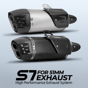 Tube universel de silencieux d'échappement de moto de 51mm nouveau pour les modèles d'utilisation de course comprenant MT07 MT09 Z900 Z400 Ninja400 Gsx250 <span class=keywords><strong>Gsx750</strong></span> - Product Image 2