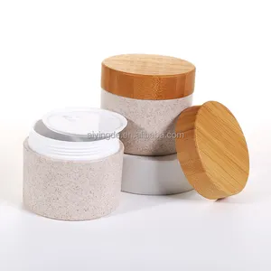 Using Recyclable and Environmentally Friendly Materials Wheat Straw Jar With Textured Bamboo Gap