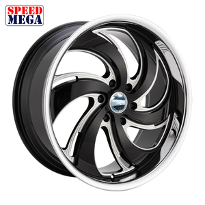ล้อแม็กซ์อลูมิเนียมอัลลอยด์ SPEED MEGA ขนาด 24x10 นิ้ว สีดำเงา ขอบลิปแบบกลึงลายหลายก้าน ผลิตจากชิ้นเดียว สำหรับการดัดแปลงและอัปเกรด - Product Image 3