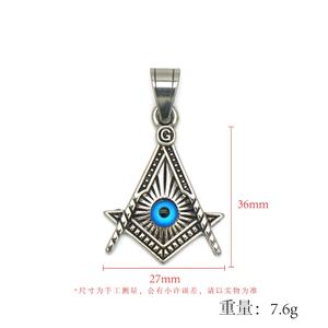 Nuevo Collar Masónico de Acero de Titanio AG para Hombre, con Colgante de Ojo Plateado Triangular, de Moda Exclusiva - Product Image 3