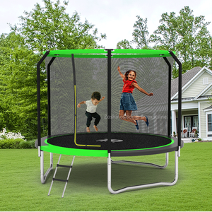 <span class=keywords><strong>Trampoline</strong></span> Zoshine en forme de 7 pour usage extérieur et domestique, avec <span class=keywords><strong>housse</strong></span> de <span class=keywords><strong>protection</strong></span> en PVC et filet de sécurité, <span class=keywords><strong>trampoline</strong></span> familial 8/10/12 pieds - Product Image 4