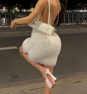 Vestido de Fiesta Mini Sexy con Espalda Descubierta y Cierre de Cremallera, Color Sólido, Tirantes Finos, Escote Bajo, para Mujer, Modelo Z106DS01 de Viviblook - Product Image 2