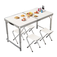 Table et chaises pliantes en aluminium et MDF de 180 cm (6 pieds) pour événements, usage extérieur ou intérieur, pour mobilier de jardin - Vente en gros