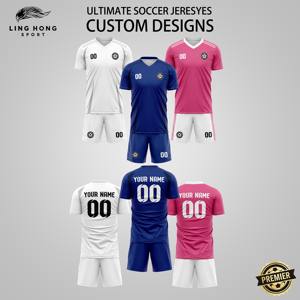 制造商定制数码印花徽标名称男女通用足球球衣套装 OEM 服务经典复古热转印 - Product Image 2