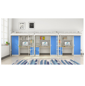 Moderno letto a soppalco con scrivania per collegio dormitorio soluzione di mobili contemporanei - Product Image 2