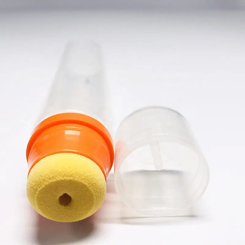 Yüksek kaliteli 30ml şeffaf yumuşak plastik tüp sünger ucu uygulayıcıları yüz kremi için