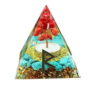 <b>Crystal</b> <b>Tree</b> Pyramid Ornament Resin Epoxy Home Decoration Traveler's Runes Laser Engraved - Product Image 5