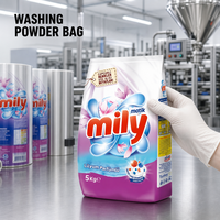Sacs personnalisés en BOPP laminé souple à soufflets latéraux, thermoscellables, imprimés pour l'emballage de produits chimiques, détergents et savons