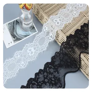 factory OEM 90% nylon 10% spandex trim french stretch tulle lace trim Floral Pattern Fabric Lace Ribbon for clothing