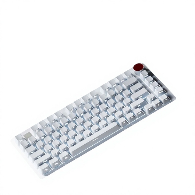 Hi75C Pure White Side-Engraved Aluminum Alloy Monobloc Mechanical Keyboard with Gasket-Mounted Custom Kit Gaming USB Backlit