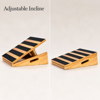 Planche d'étirement en bois réglable pour mollets, surface antidérapante, portable et durable, pour exercices à domicile et en salle de sport