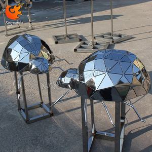 Большая наружная коммерческая площадь, художественная инсталляция, полированная нержавеющая сталь, Геометрическая скульптура жука, известный интернет-орнамент - Product Image 2