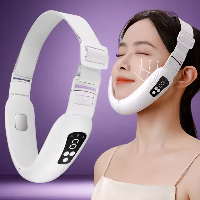 2025 Hot Sale Portable Light Facial Lifting Device Face Slimmer V Shape Vibration Massager Double Chin V-shaped Cheek Household