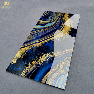 Blue mirror porcelain 600*1200 tile modern pattern shiny gold tv background wall luxury marble floor tile luxury for interior