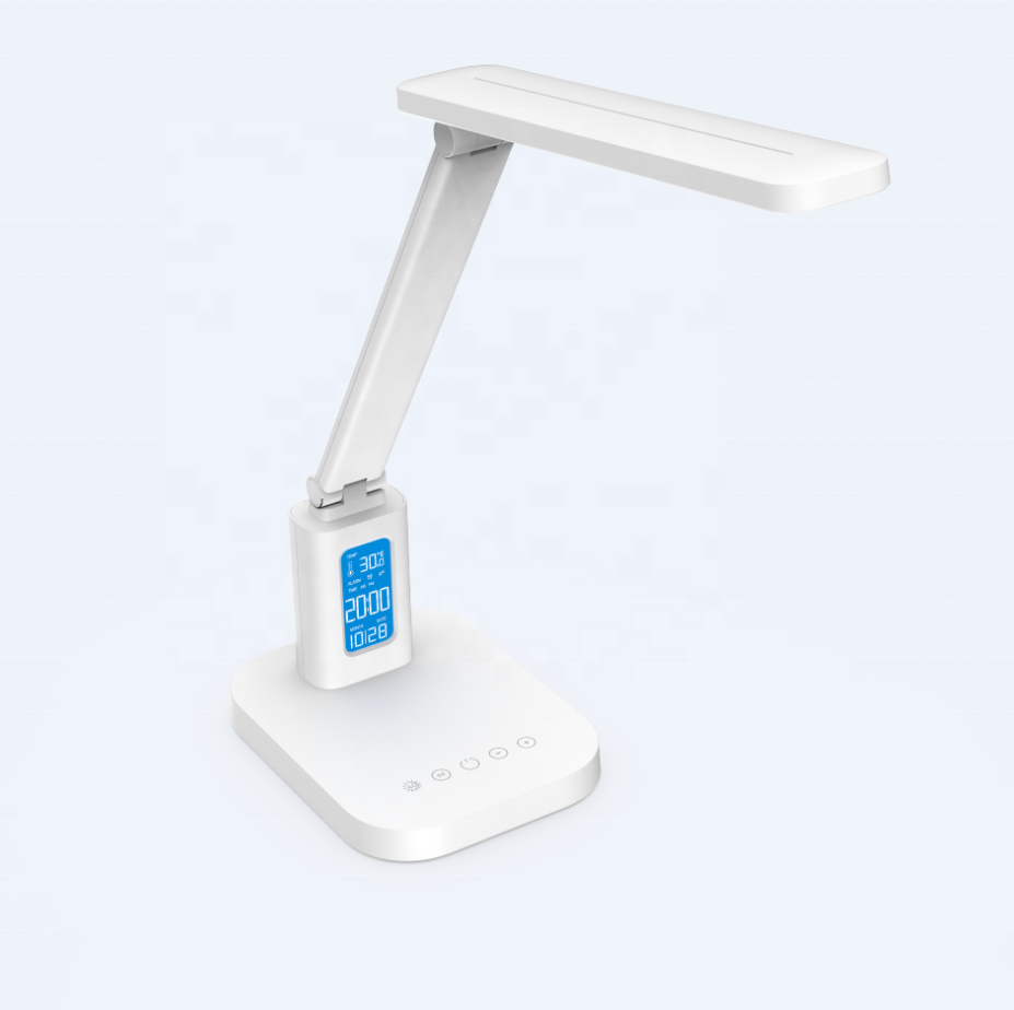 Светодиодная модная настольная лампа для офиса, настольная лампа с цифровыми часами для чтения, Регулируемый угол наклона