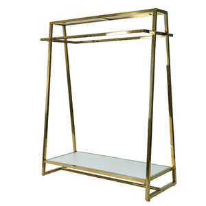 Perchero Dorado con Estante Superior para Exhibición de Ropa en Boutiques y Almacenamiento Doméstico, Robusto - Product Image 6