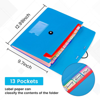 Porte-documents extensible à 13 poches, organiseur de fichiers accordéon, format A4, porte-documents pour papier, reçus, fournitures scolaires et de bureau