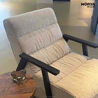 Fauteuil d'appoint NORYA en chêne massif, canapé individuel en tissu de luxe minimaliste pour salon, mobilier de villa et appartement