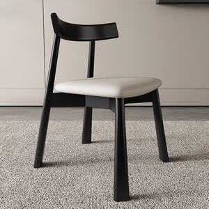 Silla de Comedor de Madera Maciza, Estilo Nórdico Moderno Minimalista, Tapicería Suave de Estilo Italiano, Silla de Respaldo de Lujo Ligero para Hogar, Hotel, Restaurante - Product Image 3