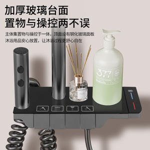 Ensemble de douche rectangulaire chromé thermostatique avec jet de pluie, étanche, à positionnement encastré YP-KDa-4500 - Product Image 3