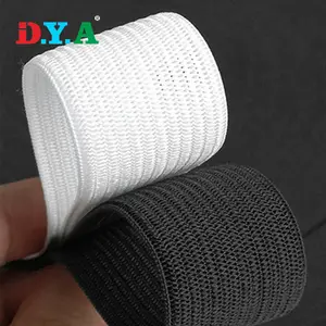 Oeko-tex100 Certification Stock White Black Knitted Elastic Webbing Crochet elastic Knitted elastic for Clothing