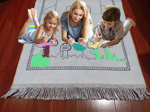 Alfombra de Oración Infantil Musulmana <span class=keywords><strong>MANSUR</strong></span> OEM, Novedosa, Pintable e Interactiva - Product Image 3