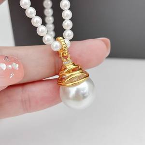 WENCHI - Colgante de Plata de Ley S925 con Soporte Vacío para Cuentas de 12-15 mm, Color Oro Blanco, para Corrector, Collar de Jade, Modelo 10592, China - Product Image 1