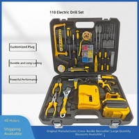 Ensemble de perceuse sans fil multifonction 21V de 118 pièces avec batterie au lithium pour le bricolage artisanal, directement de l'usine
