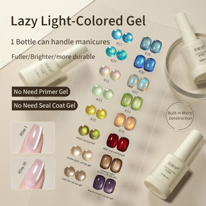 Cat's Eye 5 en 1 Gel de couleur claire automne hiver nouveau cassis violet pas besoin de <span class=keywords><strong>Base</strong></span> couche de finition Gel oeil de chat Gel vernis - Product Image 1