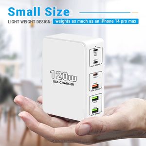 Station de charge de bureau 6 ports <span class=keywords><strong>chargeur</strong></span> 120W pour iPhone 14 Pro Max <span class=keywords><strong>Samsung</strong></span> ordinateur portable <span class=keywords><strong>tablette</strong></span> 65W <span class=keywords><strong>chargeur</strong></span> rapide - Product Image 3