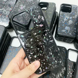 Casing ponsel serat karbon tempa magnetik terbaru 2024 untuk iPhone 14 15 pro max biru merah mengkilap