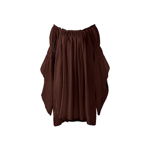 Blusa de gasa con hombros descubiertos para mujer, top elástico asimétrico, disfraz de Halloween, ropa para fiesta de cosplay - Product Image 3