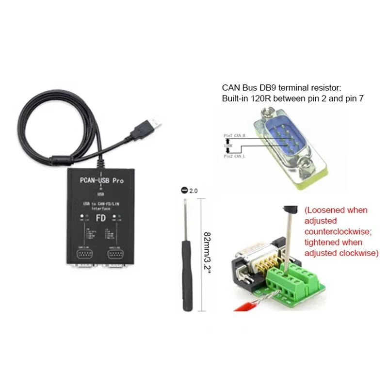 PCAN-USB Pro PCAN FD PRO USB to CAN アダプター 2CH CAN FD IPEH