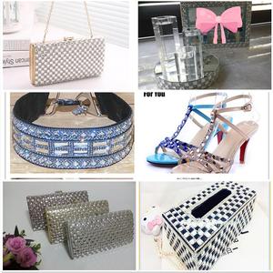 Autocollant auto-adhésif en strass, 24x40cm, 8Mm, 10Mm, carré en verre, cristal, garniture en maille, feuille de tissu, bricolage, application pour sacs, robe, artisanat - Product Image 6