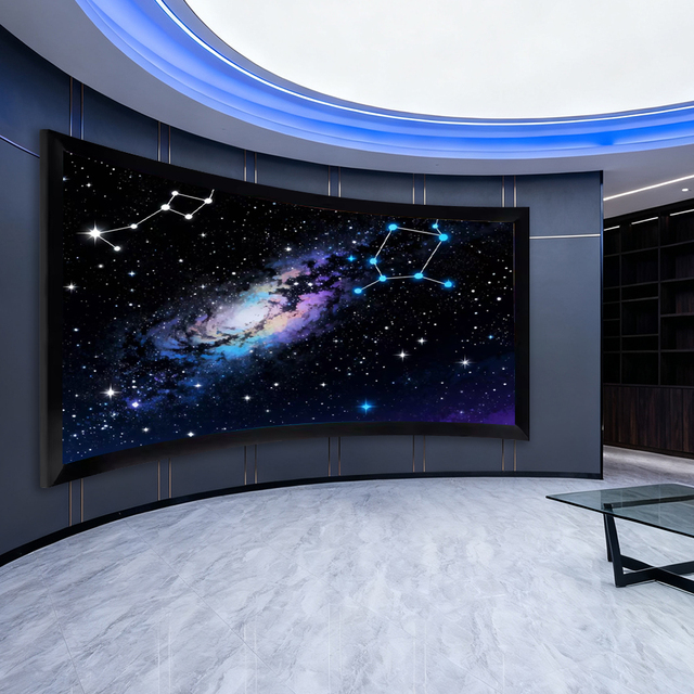 Premium SCREEN GEMS Curved Fixed Frame 8K HD 3D Aluminum Alloy Projection Screen 84/100/120/150/180/200/300" Long Focus 16:9