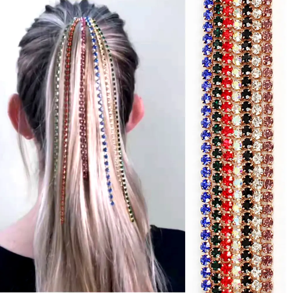 Acessório de extensão de cabelo 2020, acessório para cabelo de cristal para meninas (ejh2100)