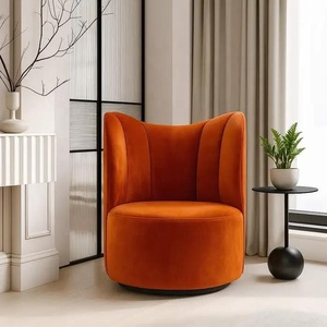 Sillón Giratorio <span class=keywords><strong>Regency</strong></span> a Precio de Fábrica, Diseño Moderno de Mediados de Siglo, Tapizado en Terciopelo de Colores, para Sala de Estar u Hotel, Garantía de 10 Años - Product Image 1