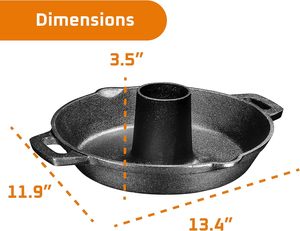 Sartén de Hierro Fundido Pre-Sazonada SEB, Sartén Antiadherente | Apto para Horno, Estufa o Parrilla <span class=keywords><strong>al</strong></span> Aire Libre, Soporte para Pollo, Asador - Product Image 2