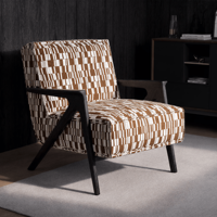 Sillón de Salón Moderno de Teca Dorada de Alta Calidad para Sala de Estar, Dormitorio, Comedor, Hotel, Ecológico, Individual