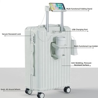Valise à roulettes multifonctionnelle tendance, grande capacité, coque rigide ABS+PC, portable, légère, silencieuse, universelle