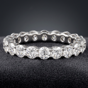 2.35 Carat Round Lab Diamond Eternity Band Wedding <b>Ring</b> with E-F Color/VS Clarity for Women - Product Image 2
