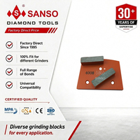 Plaquette abrasive diamantée trapézoïdale à deux segments Sanso Metal Bond pour le meulage des sols en béton OEM